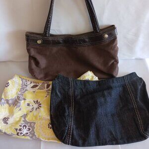Brown Thirty-One Shoulder Bag With Interchangeable Skirts